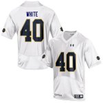 Notre Dame Fighting Irish Men's Drew White #40 White Under Armour Authentic Stitched College NCAA Football Jersey GRG6499FJ